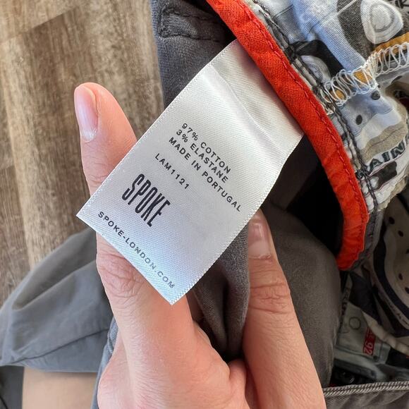 Men’s Spoke London fives pants Straight Tapered Button Fly Chino Pants - Picture 10 of 10